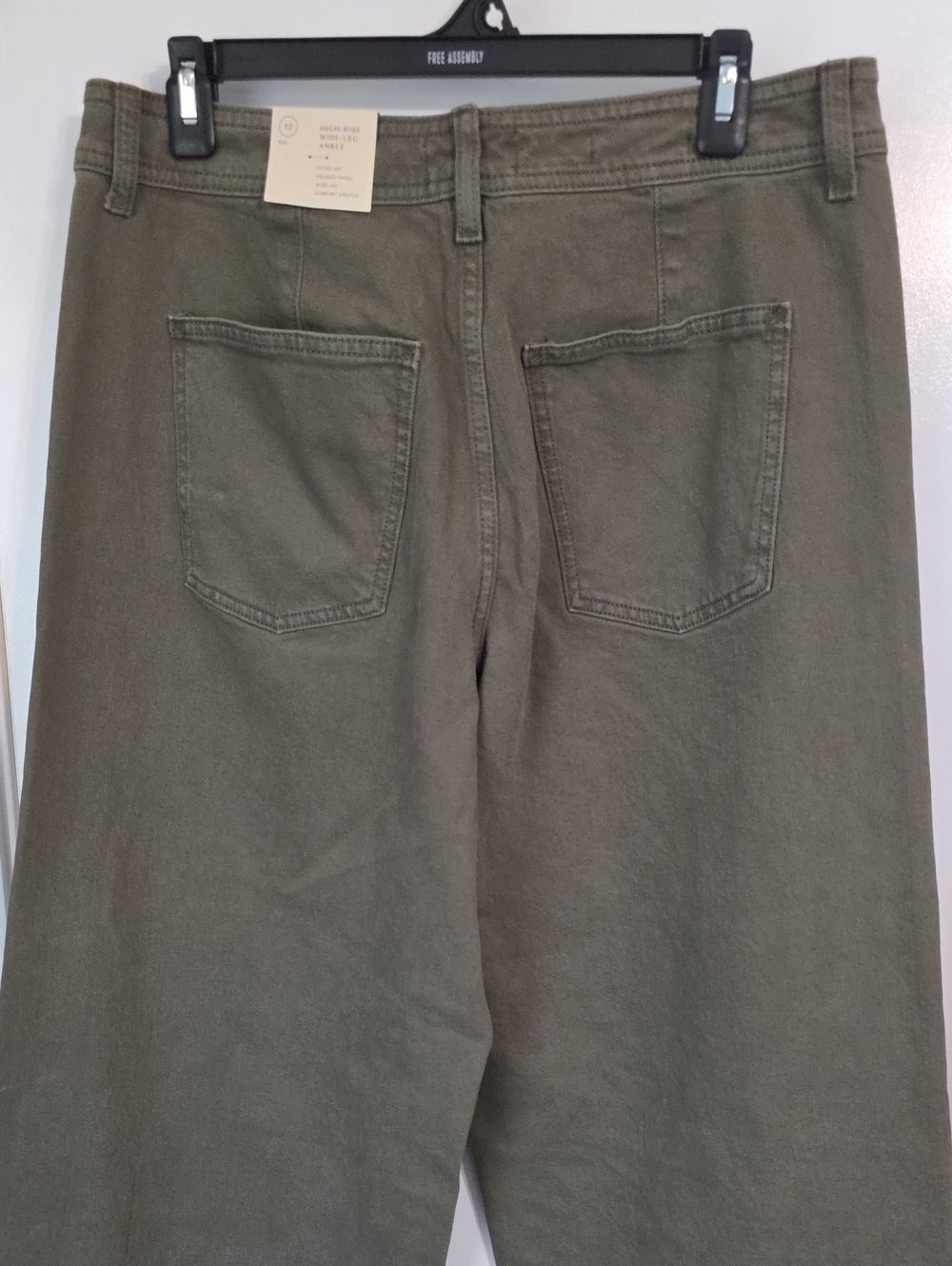 NWT UNIVERSAL THREAD OLIVE HIGH RISE WIDE LEG JEANS SZ 12 - Picture 5 of 7